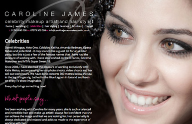 Caroline James website design