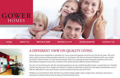 Gower Homes website design